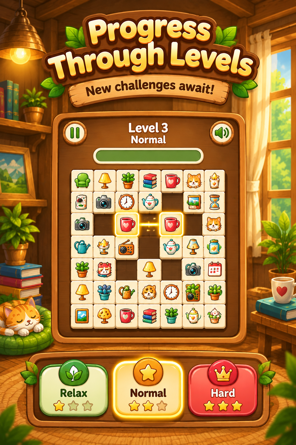 Cozy Room Mahjong screenshot 6